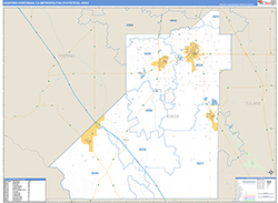 Hanford-Corcoran Metro Area Wall Map Basic Style 2026